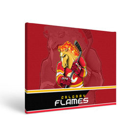 Холст прямоугольный с принтом Calgary Flames в Екатеринбурге, 100% ПВХ |  | Тематика изображения на принте: calgary flames | nhl | stanley cup | калгари флэймз | кубок стенли | кубок стэнли | нхл | флэймс | хоккей | хоккейный клуб