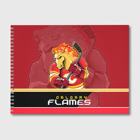 Альбом для рисования с принтом Calgary Flames в Екатеринбурге, 100% бумага
 | матовая бумага, плотность 200 мг. | Тематика изображения на принте: calgary flames | nhl | stanley cup | калгари флэймз | кубок стенли | кубок стэнли | нхл | флэймс | хоккей | хоккейный клуб