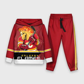 Детский костюм 3D (с толстовкой) с принтом Calgary Flames в Екатеринбурге,  |  | calgary flames | nhl | stanley cup | калгари флэймз | кубок стенли | кубок стэнли | нхл | флэймс | хоккей | хоккейный клуб