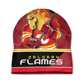 Шапка 3D с принтом Calgary Flames в Екатеринбурге, 100% полиэстер | универсальный размер, печать по всей поверхности изделия | calgary flames | nhl | stanley cup | калгари флэймз | кубок стенли | кубок стэнли | нхл | флэймс | хоккей | хоккейный клуб