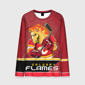 Мужской лонгслив 3D с принтом Calgary Flames в Екатеринбурге, 100% полиэстер | длинные рукава, круглый вырез горловины, полуприлегающий силуэт | calgary flames | nhl | stanley cup | калгари флэймз | кубок стенли | кубок стэнли | нхл | флэймс | хоккей | хоккейный клуб