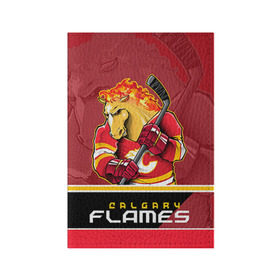 Обложка для паспорта матовая кожа с принтом Calgary Flames в Екатеринбурге, натуральная матовая кожа | размер 19,3 х 13,7 см; прозрачные пластиковые крепления | Тематика изображения на принте: calgary flames | nhl | stanley cup | калгари флэймз | кубок стенли | кубок стэнли | нхл | флэймс | хоккей | хоккейный клуб