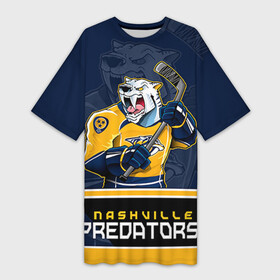 Платье-футболка 3D с принтом Nashville Predators в Екатеринбурге,  |  | nashville predators | nhl | stanley cup | кубок стенли | кубок стэнли | нхл | нэшвил | нэшвилл предаторз | хоккей | хоккейный клуб