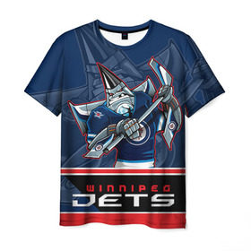 Мужская футболка 3D с принтом Winnipeg Jets в Екатеринбурге, 100% полиэфир | прямой крой, круглый вырез горловины, длина до линии бедер | nhl | stanley cup | winnipeg jets | бурмистров | винипег | виннипег джетс | кубок стенли | кубок стэнли | нхл | хоккей | хоккейный клуб