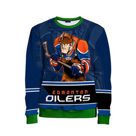 Детский свитшот 3D с принтом Edmonton Oilers в Екатеринбурге, 100% полиэстер | свободная посадка, прямой крой, мягкая тканевая резинка на рукавах и понизу свитшота | edmonton oilers | nhl | stanley cup | кубок стенли | кубок стэнли | нхл | хоккей | хоккейный клуб | эдмонтон | эдмонтон ойлерз | якупов