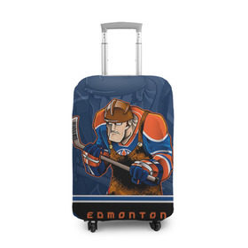 Чехол для чемодана 3D с принтом Edmonton Oilers в Екатеринбурге, 86% полиэфир, 14% спандекс | двустороннее нанесение принта, прорези для ручек и колес | edmonton oilers | nhl | stanley cup | кубок стенли | кубок стэнли | нхл | хоккей | хоккейный клуб | эдмонтон | эдмонтон ойлерз | якупов