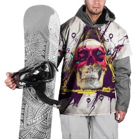 Накидка на куртку 3D с принтом Череп в Екатеринбурге, 100% полиэстер |  | Тематика изображения на принте: halloween | бабочки | глаза | фигуры | хэллоуин | череп