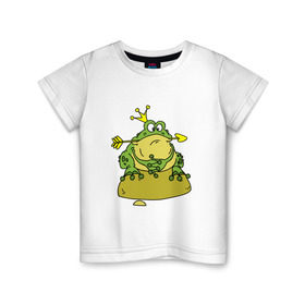 Детская футболка хлопок с принтом Царевна лягушка в Екатеринбурге, 100% хлопок | круглый вырез горловины, полуприлегающий силуэт, длина до линии бедер | Тематика изображения на принте: сказка | стрела