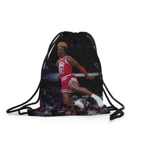 Рюкзак-мешок 3D с принтом Michael Jordan в Екатеринбурге, 100% полиэстер | плотность ткани — 200 г/м2, размер — 35 х 45 см; лямки — толстые шнурки, застежка на шнуровке, без карманов и подкладки | michael jordan | баскетбол | майкл джордан | нба