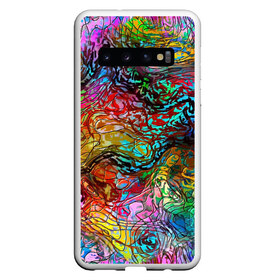Чехол для Samsung Galaxy S10 с принтом Буйство красок в Екатеринбурге, Силикон | Область печати: задняя сторона чехла, без боковых панелей | краски | линии | мозаика | орнамент | узор | цвет