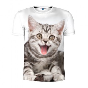 Мужская футболка 3D спортивная с принтом Милашка в Екатеринбурге, 100% полиэстер с улучшенными характеристиками | приталенный силуэт, круглая горловина, широкие плечи, сужается к линии бедра | кот | котенок | кошка