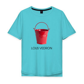 Мужская футболка хлопок Oversize с принтом LOUS VEDRON в Екатеринбурге, 100% хлопок | свободный крой, круглый ворот, “спинка” длиннее передней части | louis vuetton | lous vedron | антибренд | бренд | луи витон | пародии