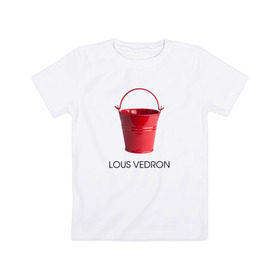 Детская футболка хлопок с принтом LOUS VEDRON в Екатеринбурге, 100% хлопок | круглый вырез горловины, полуприлегающий силуэт, длина до линии бедер | louis vuetton | lous vedron | антибренд | бренд | луи витон | пародии