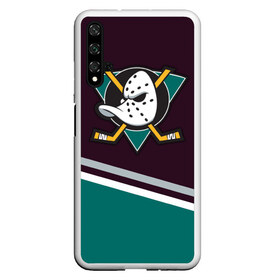 Чехол для Honor 20 с принтом Anaheim Ducks в Екатеринбурге, Силикон | Область печати: задняя сторона чехла, без боковых панелей | хоккей