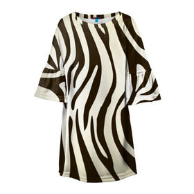 Детское платье 3D с принтом Шкура зебры в Екатеринбурге, 100% полиэстер | прямой силуэт, чуть расширенный к низу. Круглая горловина, на рукавах — воланы | африка | животные | звери | зебра | фауна