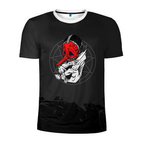 Мужская футболка 3D спортивная с принтом Slipknot N3 Chris Fehn в Екатеринбурге, 100% полиэстер с улучшенными характеристиками | приталенный силуэт, круглая горловина, широкие плечи, сужается к линии бедра | крис | слипкнот | слипнот | фен