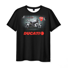 Мужская футболка 3D с принтом Ducati 4 в Екатеринбурге, 100% полиэфир | прямой крой, круглый вырез горловины, длина до линии бедер | Тематика изображения на принте: ducati | moto | дукати | мото | мотоцикл | мотоциклы