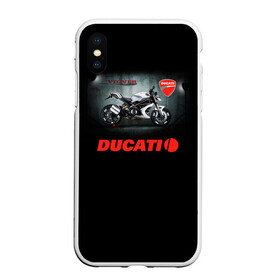 Чехол для iPhone XS Max матовый с принтом Ducati 4 в Екатеринбурге, Силикон | Область печати: задняя сторона чехла, без боковых панелей | ducati | moto | дукати | мото | мотоцикл | мотоциклы
