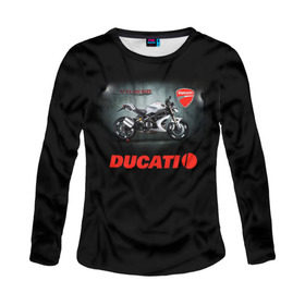 Женский лонгслив 3D с принтом Ducati 4 в Екатеринбурге, 100% полиэстер | длинные рукава, круглый вырез горловины, полуприлегающий силуэт | ducati | moto | дукати | мото | мотоцикл | мотоциклы