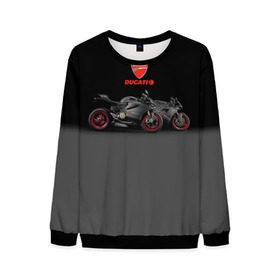Мужской свитшот 3D с принтом Ducati 2 в Екатеринбурге, 100% полиэстер с мягким внутренним слоем | круглый вырез горловины, мягкая резинка на манжетах и поясе, свободная посадка по фигуре | ducati | moto | дукати | мото | мотоцикл | мотоциклы