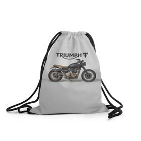 Рюкзак-мешок 3D с принтом Triumph 2 в Екатеринбурге, 100% полиэстер | плотность ткани — 200 г/м2, размер — 35 х 45 см; лямки — толстые шнурки, застежка на шнуровке, без карманов и подкладки | moto | triumph | мотоцикл | мотоциклы | триумф