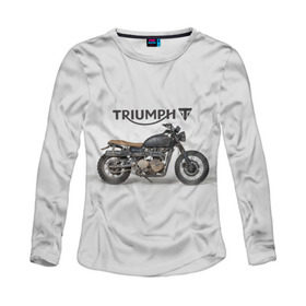 Женский лонгслив 3D с принтом Triumph 2 в Екатеринбурге, 100% полиэстер | длинные рукава, круглый вырез горловины, полуприлегающий силуэт | moto | triumph | мотоцикл | мотоциклы | триумф