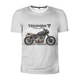 Мужская футболка 3D спортивная с принтом Triumph 2 в Екатеринбурге, 100% полиэстер с улучшенными характеристиками | приталенный силуэт, круглая горловина, широкие плечи, сужается к линии бедра | Тематика изображения на принте: moto | triumph | мотоцикл | мотоциклы | триумф