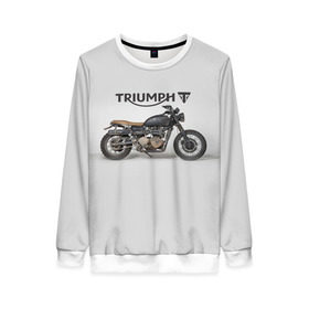 Женский свитшот 3D с принтом Triumph 2 в Екатеринбурге, 100% полиэстер с мягким внутренним слоем | круглый вырез горловины, мягкая резинка на манжетах и поясе, свободная посадка по фигуре | moto | triumph | мотоцикл | мотоциклы | триумф