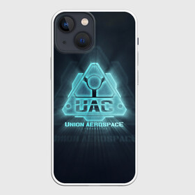 Чехол для iPhone 13 mini с принтом Union Aerospace corporation в Екатеринбурге,  |  | Тематика изображения на принте: doom | uac | дум | космос