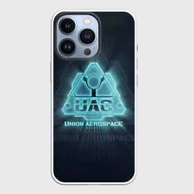 Чехол для iPhone 13 Pro с принтом Union Aerospace corporation в Екатеринбурге,  |  | Тематика изображения на принте: doom | uac | дум | космос