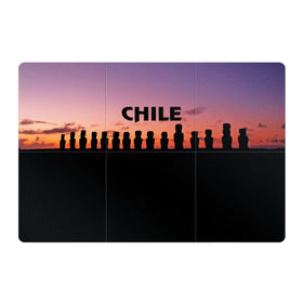 Магнитный плакат 3Х2 с принтом Чили в Екатеринбурге, Полимерный материал с магнитным слоем | 6 деталей размером 9*9 см | изваяние | истукан | латинская америка | остров пасхи | турист | чили