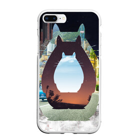 Чехол для iPhone 7Plus/8 Plus матовый с принтом Totoro в Екатеринбурге, Силикон | Область печати: задняя сторона чехла, без боковых панелей | Тематика изображения на принте: мой сосед