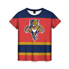 Женская футболка 3D с принтом Florida Panthers в Екатеринбурге, 100% полиэфир ( синтетическое хлопкоподобное полотно) | прямой крой, круглый вырез горловины, длина до линии бедер | florida panthers | hockey | nhl | нхл | хоккей