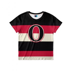 Детская футболка 3D с принтом Ottawa Senators O в Екатеринбурге, 100% гипоаллергенный полиэфир | прямой крой, круглый вырез горловины, длина до линии бедер, чуть спущенное плечо, ткань немного тянется | Тематика изображения на принте: hockey | nhl | ottawa senators | нхл | хоккей