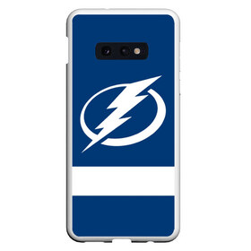 Чехол для Samsung S10E с принтом Tampa Bay Lightning в Екатеринбурге, Силикон | Область печати: задняя сторона чехла, без боковых панелей | Тематика изображения на принте: hockey | nhl | tampa bay lightning | нхл | хоккей