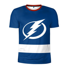 Мужская футболка 3D спортивная с принтом Tampa Bay Lightning в Екатеринбурге, 100% полиэстер с улучшенными характеристиками | приталенный силуэт, круглая горловина, широкие плечи, сужается к линии бедра | hockey | nhl | tampa bay lightning | нхл | хоккей