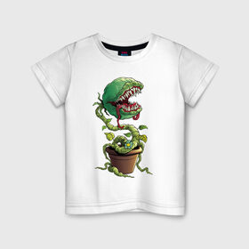 Детская футболка хлопок с принтом Plants vs zombies в Екатеринбурге, 100% хлопок | круглый вырез горловины, полуприлегающий силуэт, длина до линии бедер | Тематика изображения на принте: plants | zombies
