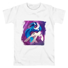 Мужская футболка хлопок с принтом My littlle pony Vinyl Scratch в Екатеринбурге, 100% хлопок | прямой крой, круглый вырез горловины, длина до линии бедер, слегка спущенное плечо. | 