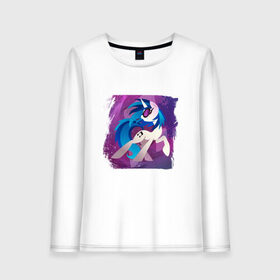 Женский лонгслив хлопок с принтом My littlle pony Vinyl Scratch в Екатеринбурге, 100% хлопок |  | 