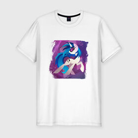 Мужская футболка премиум с принтом My littlle pony Vinyl Scratch в Екатеринбурге, 92% хлопок, 8% лайкра | приталенный силуэт, круглый вырез ворота, длина до линии бедра, короткий рукав | Тематика изображения на принте: 