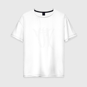 Женская футболка хлопок Oversize с принтом ТГК в Екатеринбурге, 100% хлопок | свободный крой, круглый ворот, спущенный рукав, длина до линии бедер
 | триагрутрика