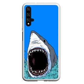 Чехол для Honor 20 с принтом shark в Екатеринбурге, Силикон | Область печати: задняя сторона чехла, без боковых панелей | fish | ocean | shark | water | акула | море | океан | рыба