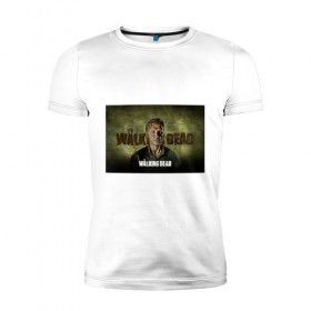 Мужская футболка премиум с принтом Walking Dead в Екатеринбурге, 92% хлопок, 8% лайкра | приталенный силуэт, круглый вырез ворота, длина до линии бедра, короткий рукав | ходячие мертвецы