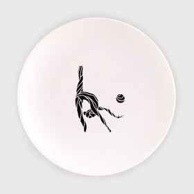 Тарелка 3D с принтом Гимнастка с мячом в Екатеринбурге, фарфор | диаметр - 210 мм
диаметр для нанесения принта - 120 мм | булавы | гимнастика | гимнастка | лента | мяч | обруч | художественная гимнастика