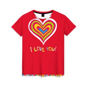 Женская футболка 3D с принтом Милое сердечко в Екатеринбурге, 100% полиэфир ( синтетическое хлопкоподобное полотно) | прямой крой, круглый вырез горловины, длина до линии бедер | любовь | поцелуй | святой валентин | сердце | счастье | я люблю тебя