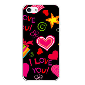 Чехол для iPhone 5/5S матовый с принтом Праздник любви в Екатеринбурге, Силикон | Область печати: задняя сторона чехла, без боковых панелей | любовь | поцелуй | праздник | святой валентин | сердце | счастье | я люблю тебя