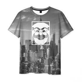 Мужская футболка 3D с принтом Fsociety в Екатеринбурге, 100% полиэфир | прямой крой, круглый вырез горловины, длина до линии бедер | fsociety | mr robot | анонимус | мистер робот