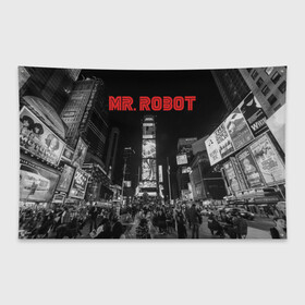 Флаг-баннер с принтом Мистер Робот в Екатеринбурге, 100% полиэстер | размер 67 х 109 см, плотность ткани — 95 г/м2; по краям флага есть четыре люверса для крепления | fsociety | mr robot | анонимус | мистер робот