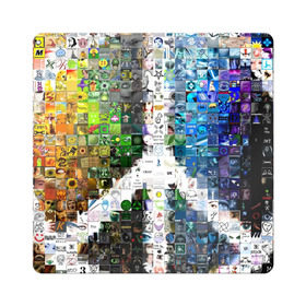 Магнит виниловый Квадрат с принтом Знак мира в Екатеринбурге, полимерный материал с магнитным слоем | размер 9*9 см, закругленные углы | Тематика изображения на принте: знак | калейдоскоп | картинки | мир | радуга | символ | хиппи