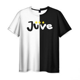Мужская футболка 3D с принтом Juventus в Екатеринбурге, 100% полиэфир | прямой крой, круглый вырез горловины, длина до линии бедер | 